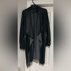 Trench coat Marc New York Dark Green Leather Jacket with Gold Accents